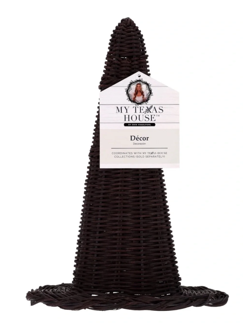 New My Texas House Halloween Rattan Witch Hat Tabletop Decoration Black